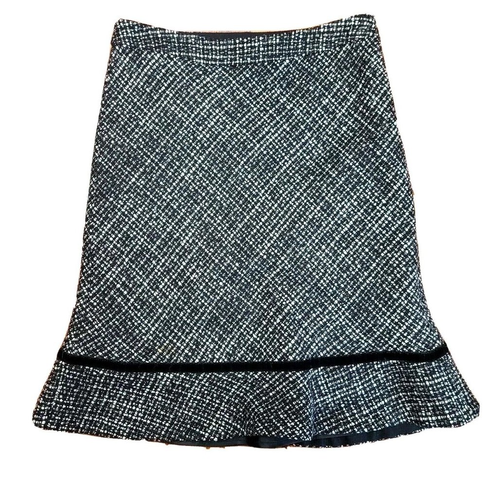 Vintage GAP Tweed Pencil Skirt in Black & White Tweed